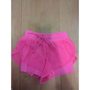 Purple Pixies neon hot pink mesh overlay shorts dance cheer AXS